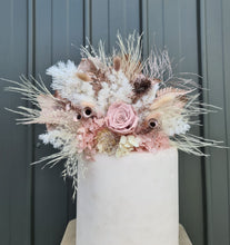 Load image into Gallery viewer, X - Dusty pink preserved flowers cake topper
