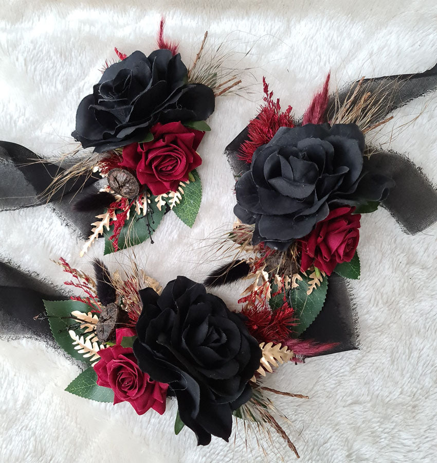 X - Viking wedding corsages - silk