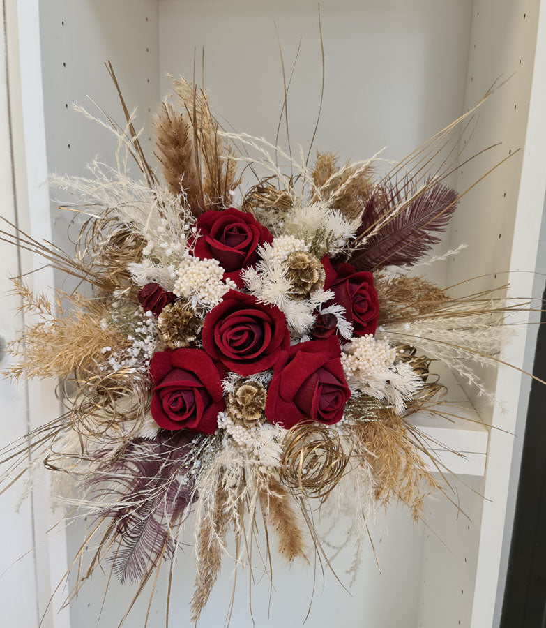 X - Everlasting bridal bouquet - burgundy